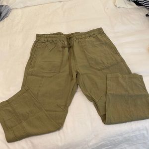 Free People high rise drawstring linen ankle pant